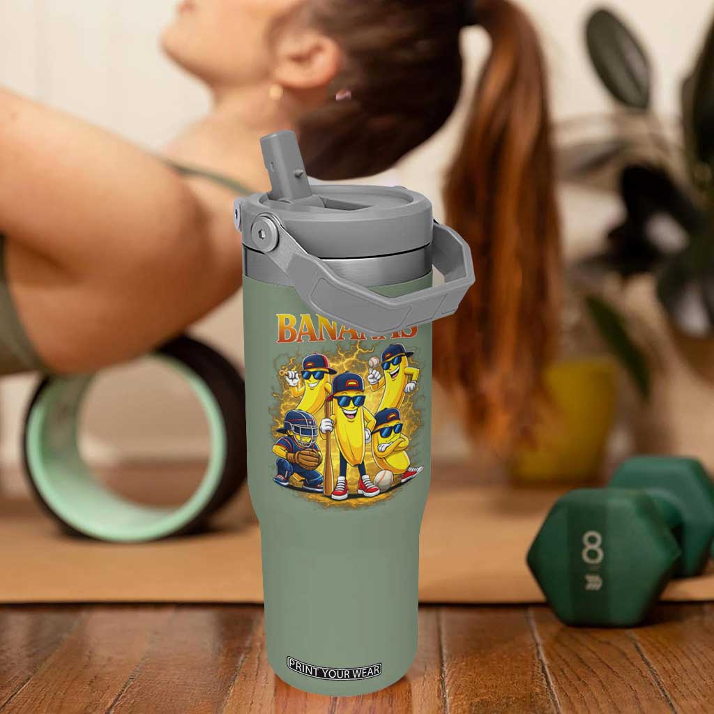 Funny Bananas Flip Straw Tumbler Lets Go Banana Cute Banana Lovers Bootleg TS10 One Size: 30 oz Moss Green Print Your Wear