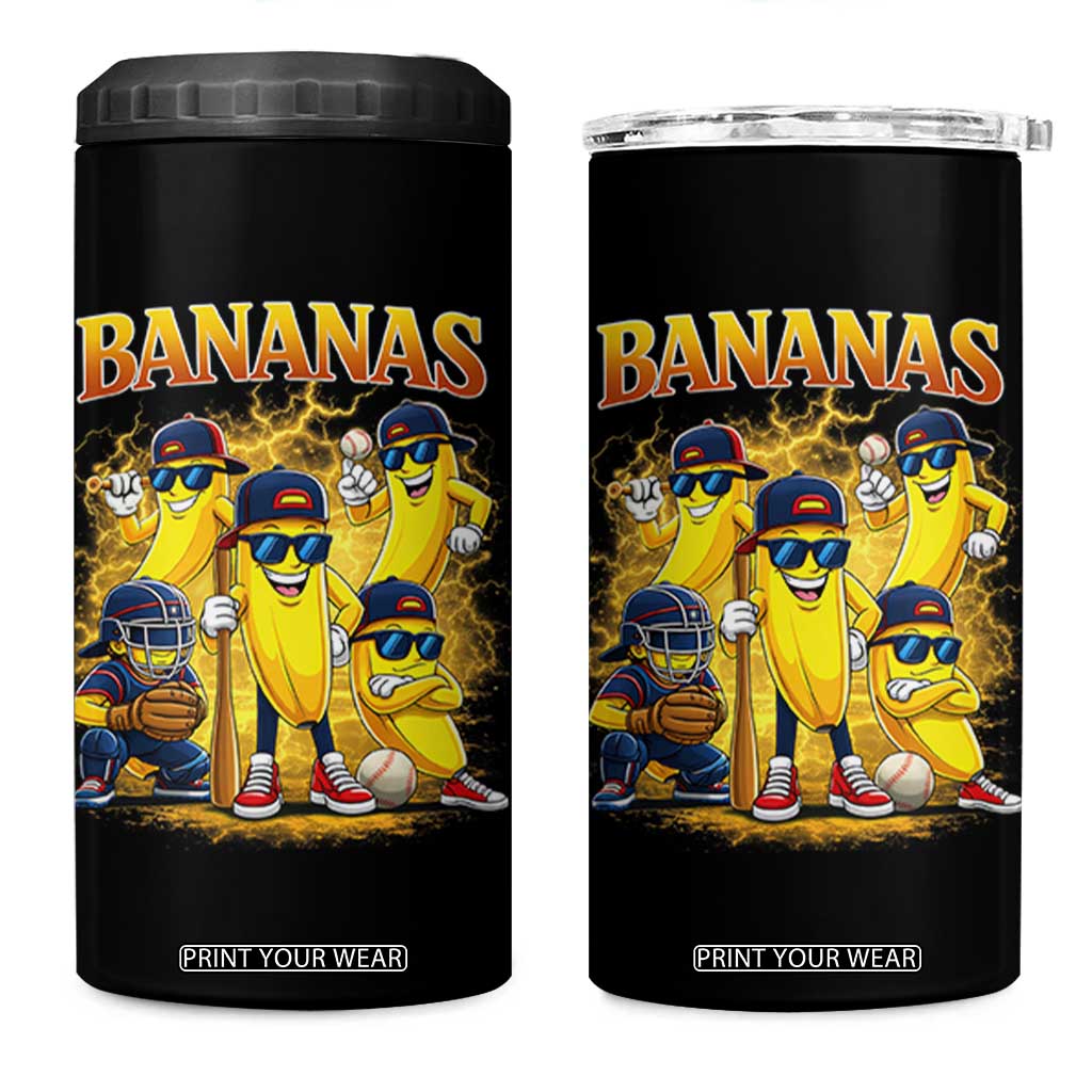 Funny Bananas 4 in 1 Can Cooler Tumbler Lets Go Banana Cute Banana Lovers Bootleg TS10 One Size: 16 oz Black Print Your Wear