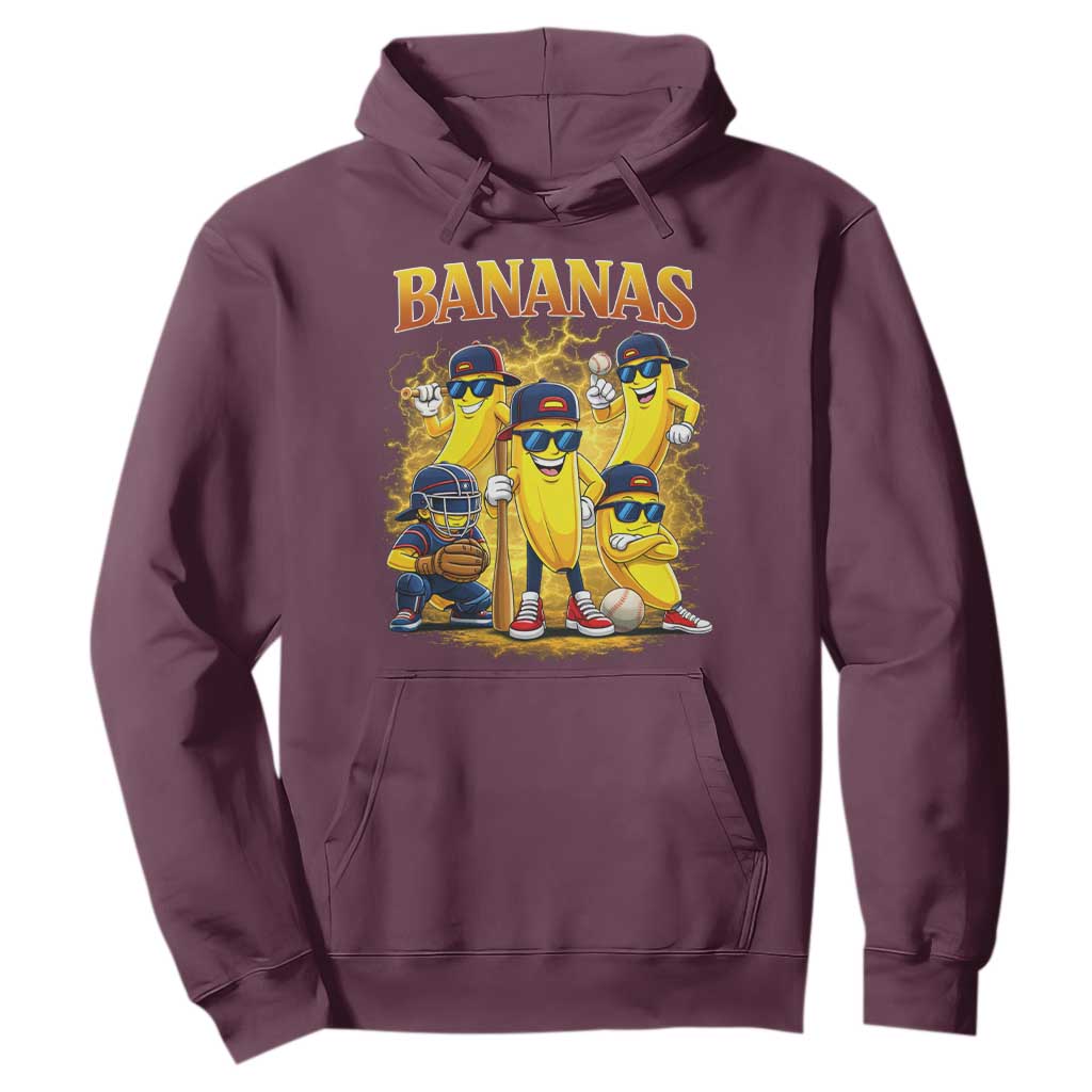 Funny Bananas Hoodie Lets Go Banana Cute Banana Lovers Bootleg TS10 Maroon Print Your Wear