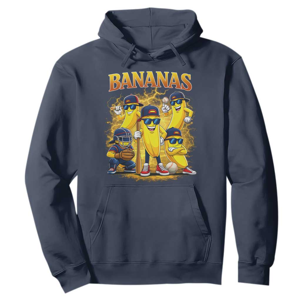 Funny Bananas Hoodie Lets Go Banana Cute Banana Lovers Bootleg TS10 Navy Print Your Wear