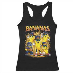 Funny Bananas Racerback Tank Top Lets Go Banana Cute Banana Lovers Bootleg TS10 Black Print Your Wear