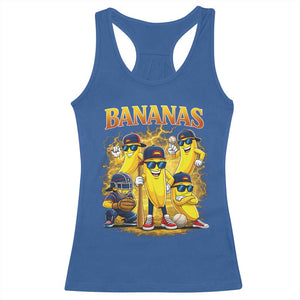 Funny Bananas Racerback Tank Top Lets Go Banana Cute Banana Lovers Bootleg TS10 Royal Blue Print Your Wear