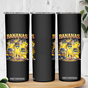 Funny Bananas Skinny Tumbler Lets Go Banana Cute Banana Lovers Bootleg TS10 Print Your Wear