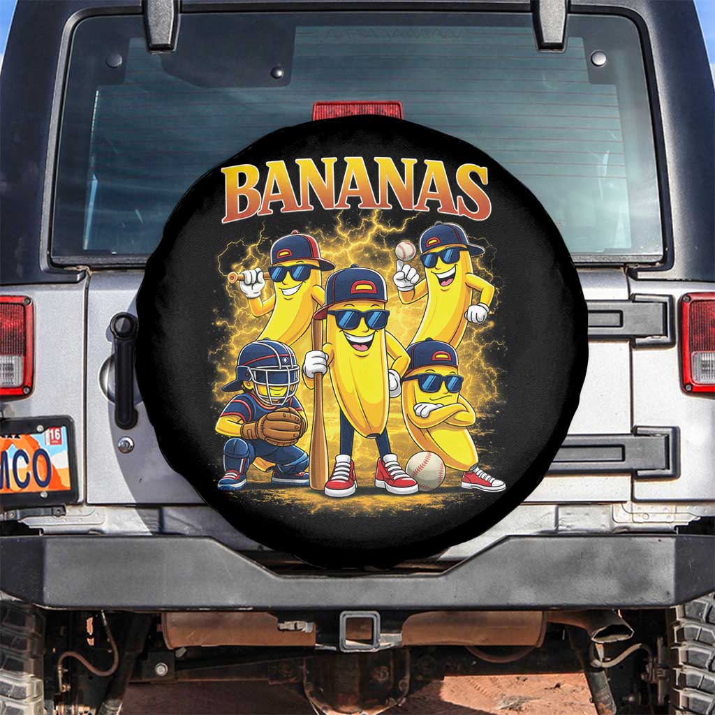 Funny Bananas Spare Tire Cover Lets Go Banana Cute Banana Lovers Bootleg TS10 No hole Black Print Your Wear