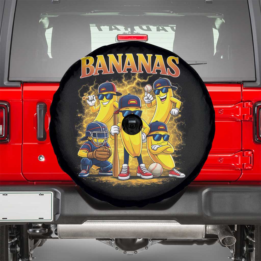Funny Bananas Spare Tire Cover Lets Go Banana Cute Banana Lovers Bootleg TS10 Black Print Your Wear