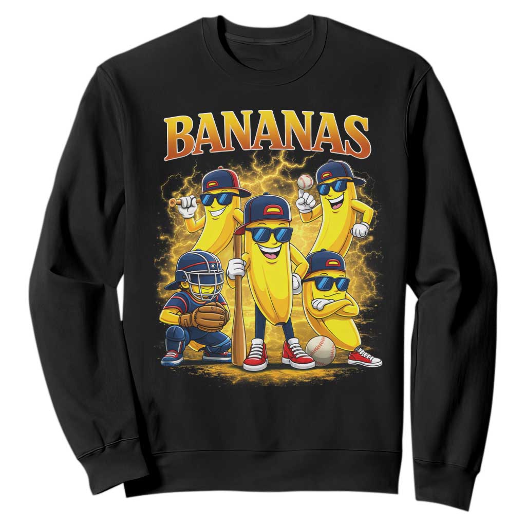 Funny Bananas Sweatshirt Lets Go Banana Cute Banana Lovers Bootleg TS10 Black Print Your Wear