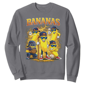 Funny Bananas Sweatshirt Lets Go Banana Cute Banana Lovers Bootleg TS10 Charcoal Print Your Wear