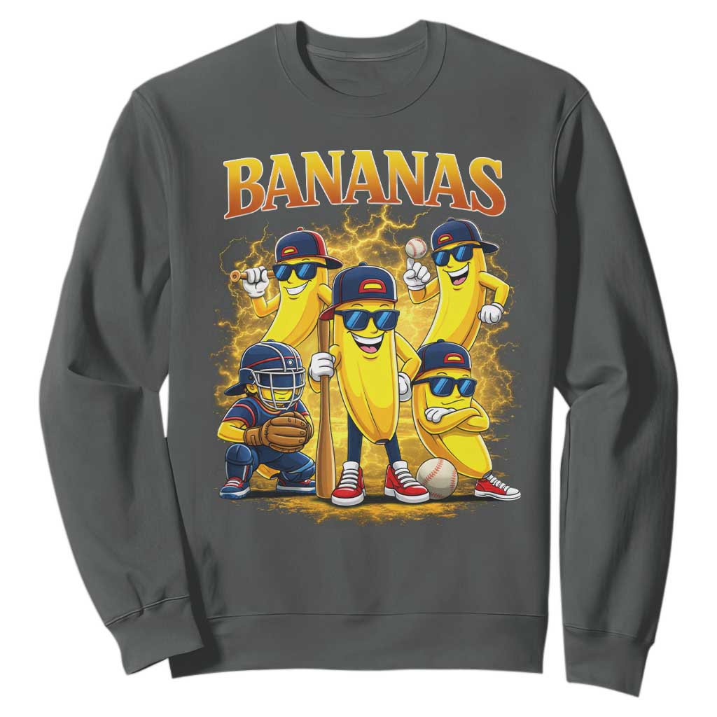 Funny Bananas Sweatshirt Lets Go Banana Cute Banana Lovers Bootleg TS10 Dark Heather Print Your Wear