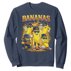Funny Bananas Sweatshirt Lets Go Banana Cute Banana Lovers Bootleg TS10 Navy Print Your Wear