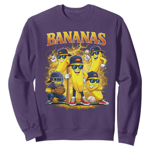 Funny Bananas Sweatshirt Lets Go Banana Cute Banana Lovers Bootleg TS10 Purple Print Your Wear