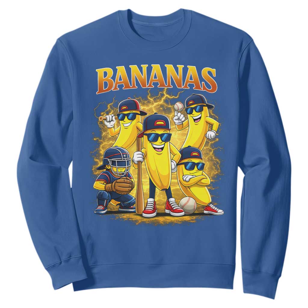 Funny Bananas Sweatshirt Lets Go Banana Cute Banana Lovers Bootleg TS10 Royal Blue Print Your Wear