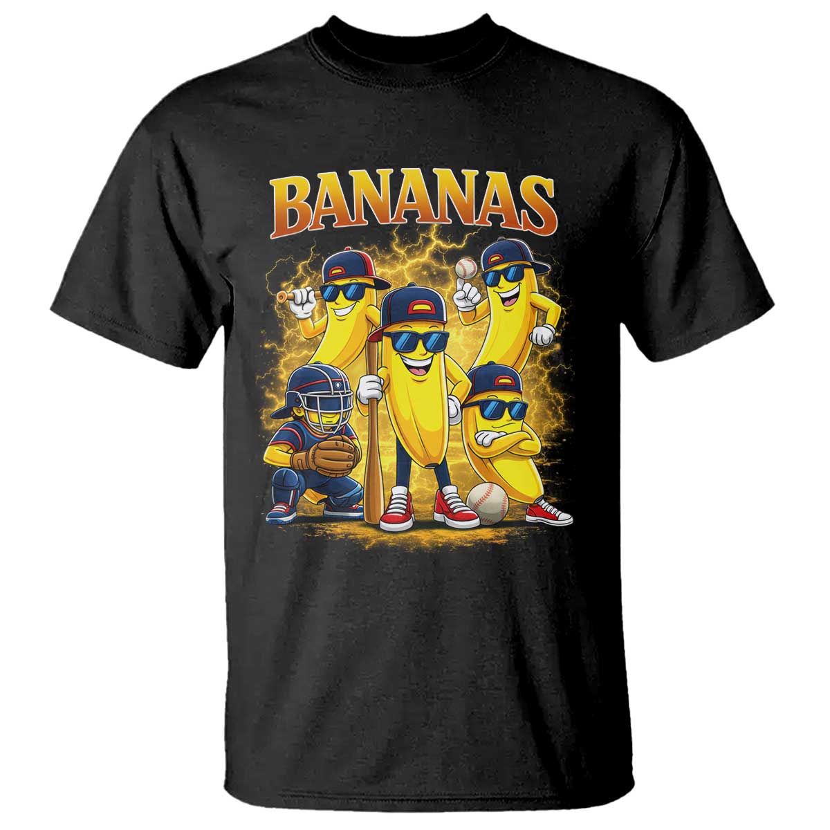 Funny Bananas T Shirt Lets Go Banana Cute Banana Lovers Bootleg TS10 Black Print Your Wear