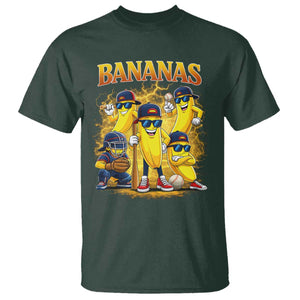 Funny Bananas T Shirt Lets Go Banana Cute Banana Lovers Bootleg TS10 Dark Forest Green Print Your Wear