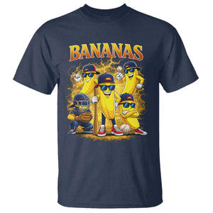 Funny Bananas T Shirt Lets Go Banana Cute Banana Lovers Bootleg TS10 Navy Print Your Wear
