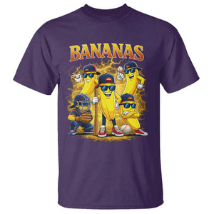 Funny Bananas T Shirt Lets Go Banana Cute Banana Lovers Bootleg TS10 Purple Print Your Wear