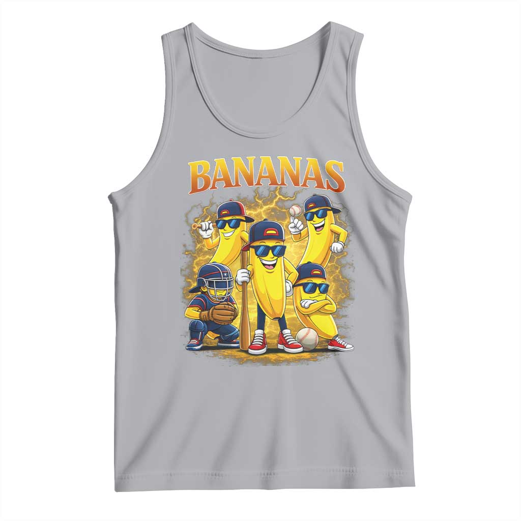 Funny Bananas Tank Top Lets Go Banana Cute Banana Lovers Bootleg TS10 Athletic Heather Print Your Wear