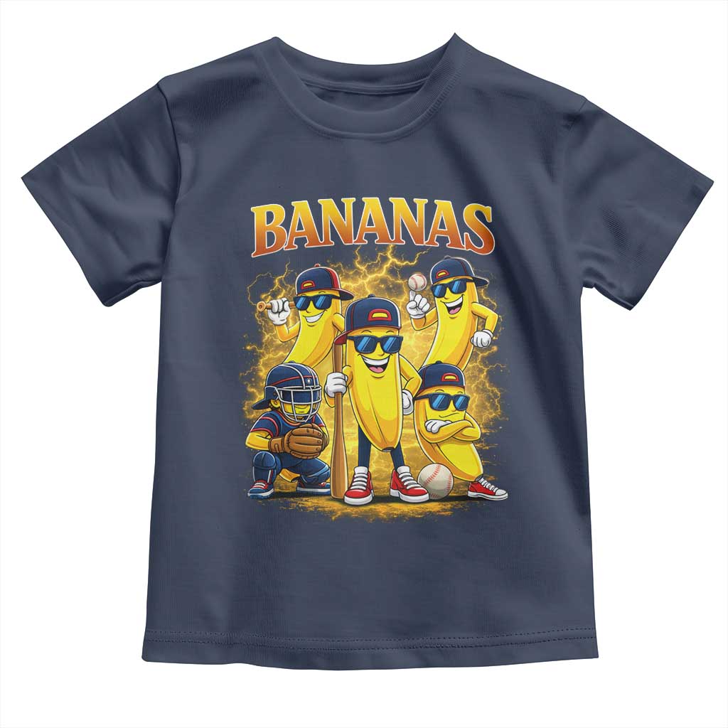 Funny Bananas Toddler T Shirt Lets Go Banana Cute Banana Lovers Bootleg TS10 Navy Print Your Wear
