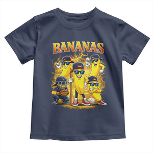 Funny Bananas Toddler T Shirt Lets Go Banana Cute Banana Lovers Bootleg TS10 Navy Print Your Wear