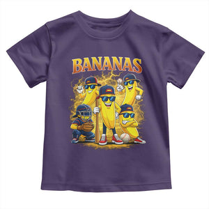 Funny Bananas Toddler T Shirt Lets Go Banana Cute Banana Lovers Bootleg TS10 Purple Print Your Wear