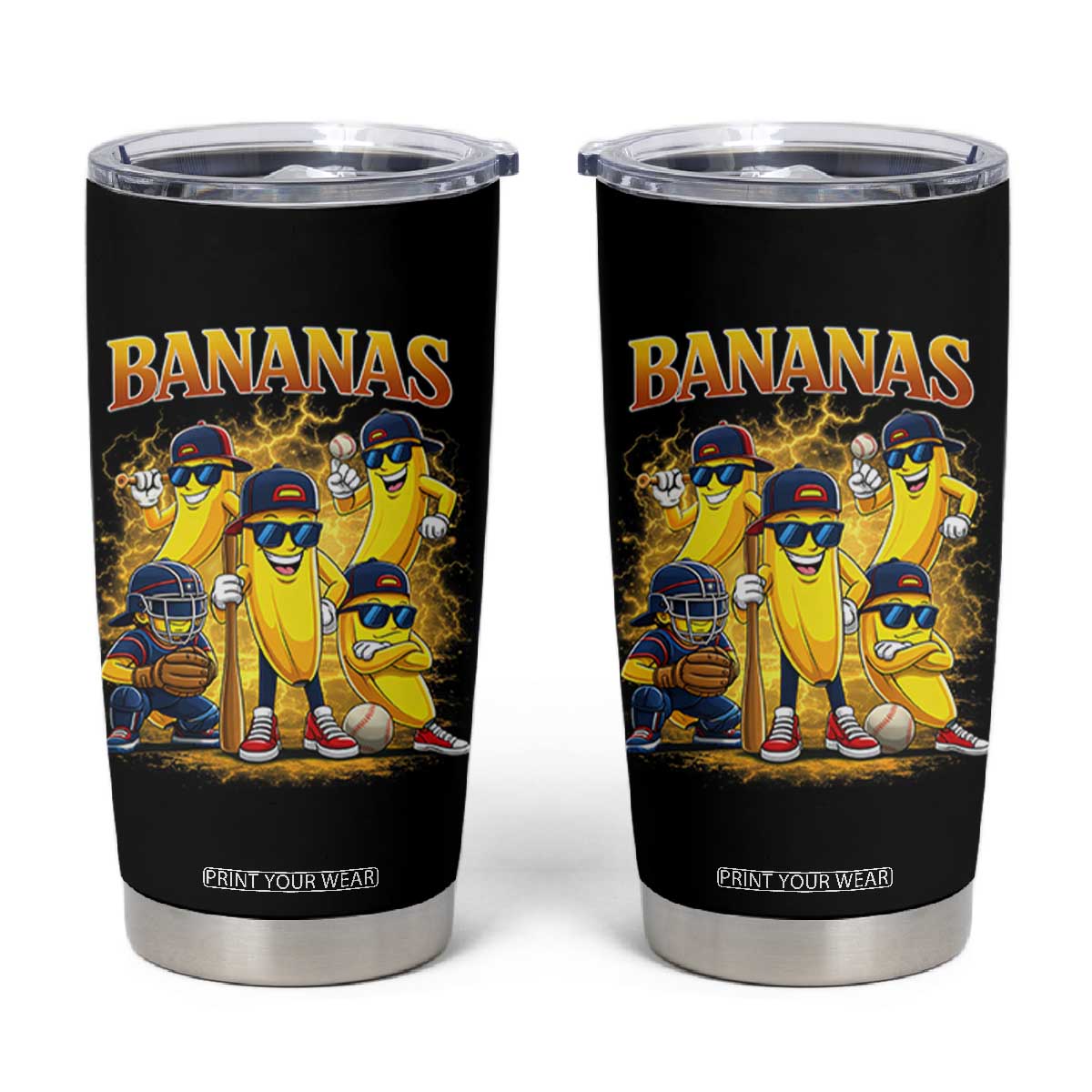 Funny Bananas Tumbler Cup Lets Go Banana Cute Banana Lovers Bootleg TS10 Black Print Your Wear