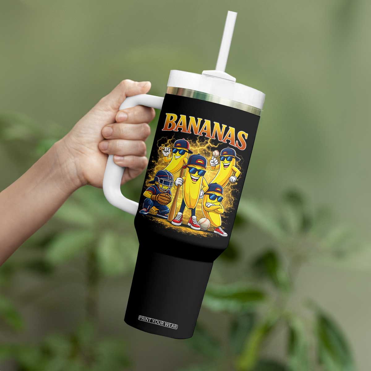 Funny Bananas Tumbler With Handle Lets Go Banana Cute Banana Lovers Bootleg TS10 Print Your Wear