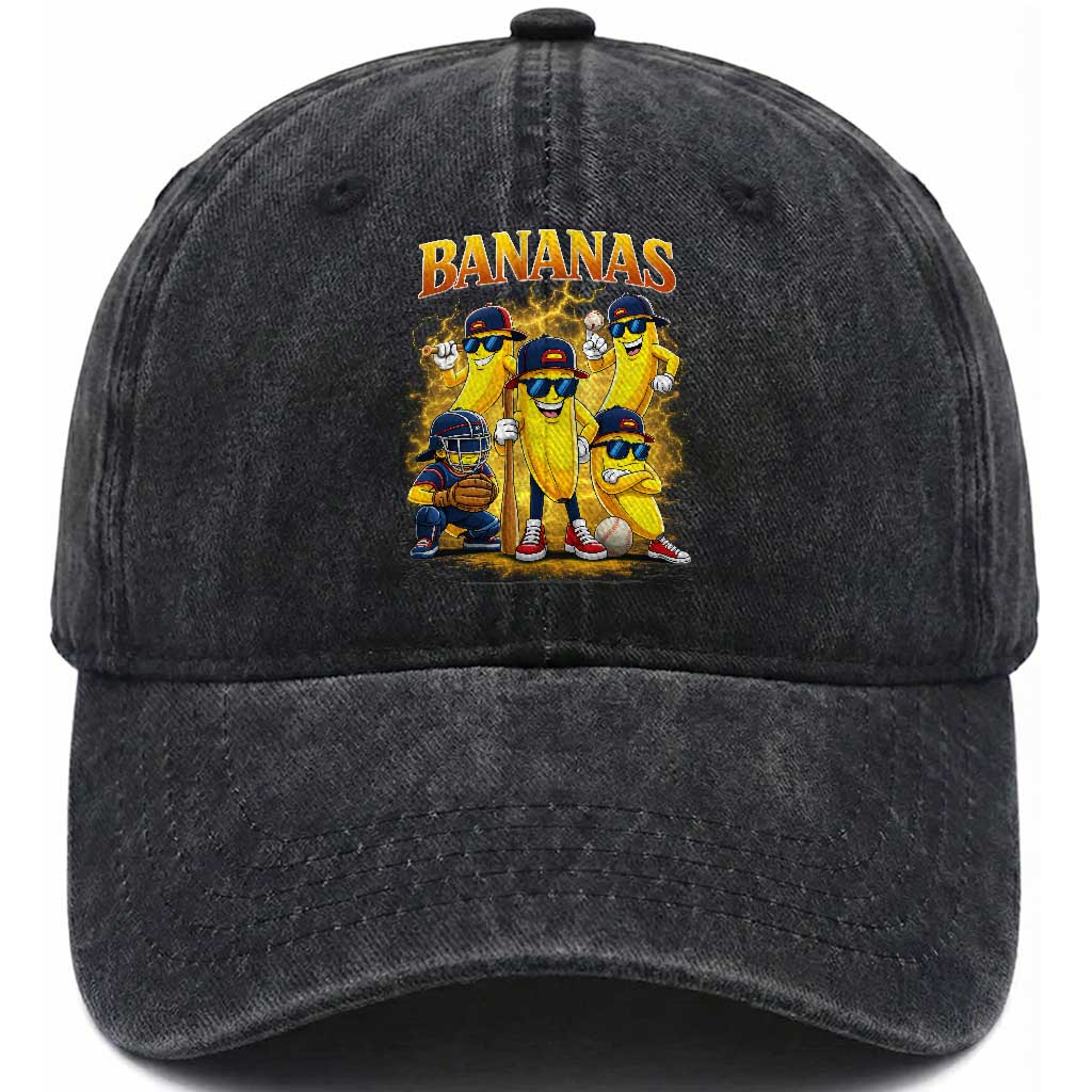 Funny Bananas Washed Cotton Baseball Cap Lets Go Banana Cute Banana Lovers Bootleg