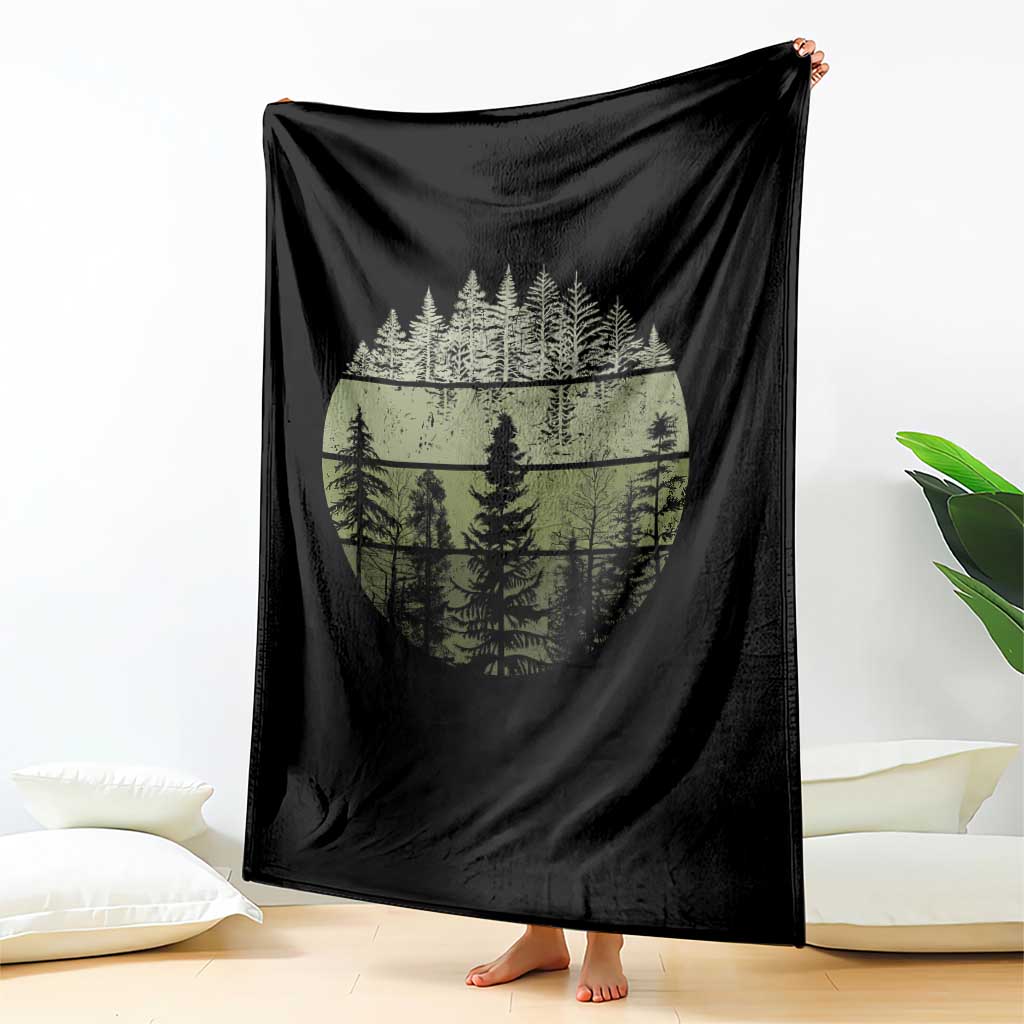 Retro Forest Trees Outdoors Nature Throw Blanket Vintage Wildlife TS10 Print Your Wear