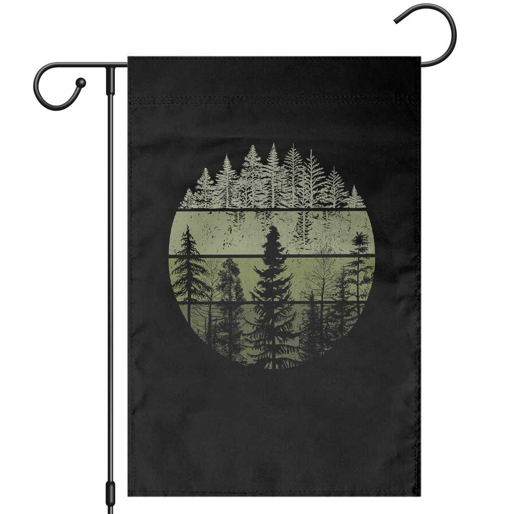 Retro Forest Trees Outdoors Nature Garden Flag Vintage Wildlife TS10 Black Print Your Wear