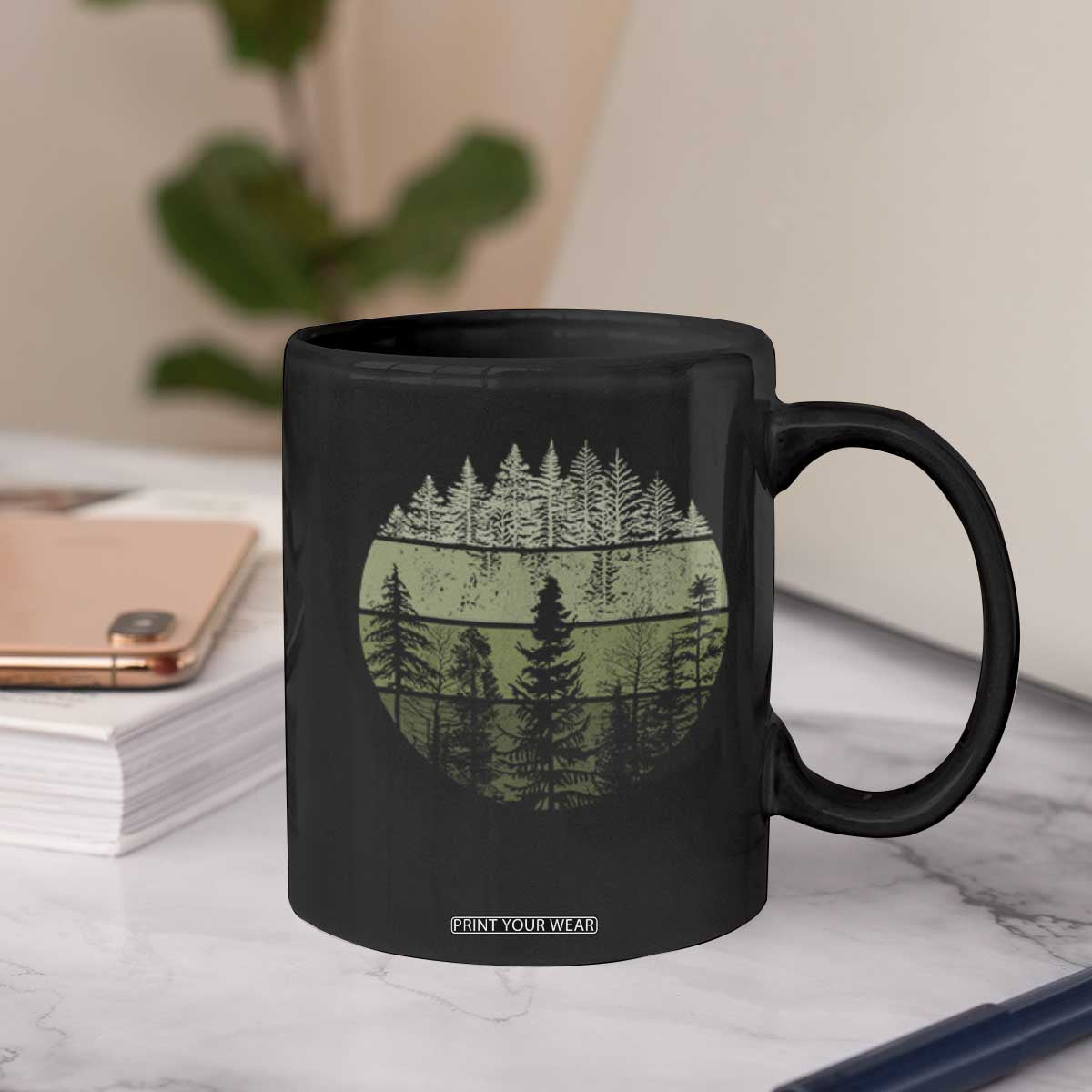 Retro Forest Trees Outdoors Nature Coffee Mug Vintage Wildlife TS10 Print Your Wear