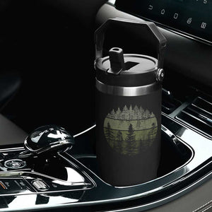 Retro Forest Trees Outdoors Nature Flip Straw Tumbler Vintage Wildlife TS10 Print Your Wear