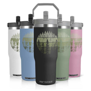 Retro Forest Trees Outdoors Nature Flip Straw Tumbler Vintage Wildlife TS10 Print Your Wear