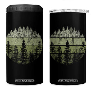 Retro Forest Trees Outdoors Nature 4 in 1 Can Cooler Tumbler Vintage Wildlife TS10 One Size: 16 oz Black Print Your Wear