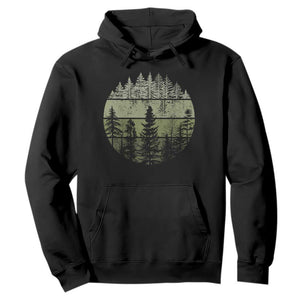 Retro Forest Trees Outdoors Nature Hoodie Vintage Wildlife TS10 Black Print Your Wear