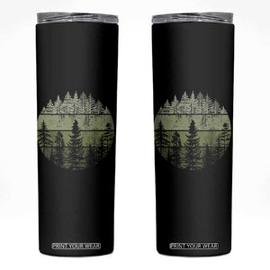 Retro Forest Trees Outdoors Nature Skinny Tumbler Vintage Wildlife TS10 Black Print Your Wear