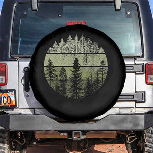 Retro Forest Trees Outdoors Nature Spare Tire Cover Vintage Wildlife TS10 No hole Black Print Your Wear