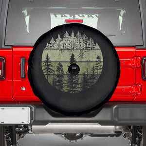 Retro Forest Trees Outdoors Nature Spare Tire Cover Vintage Wildlife TS10 Black Print Your Wear
