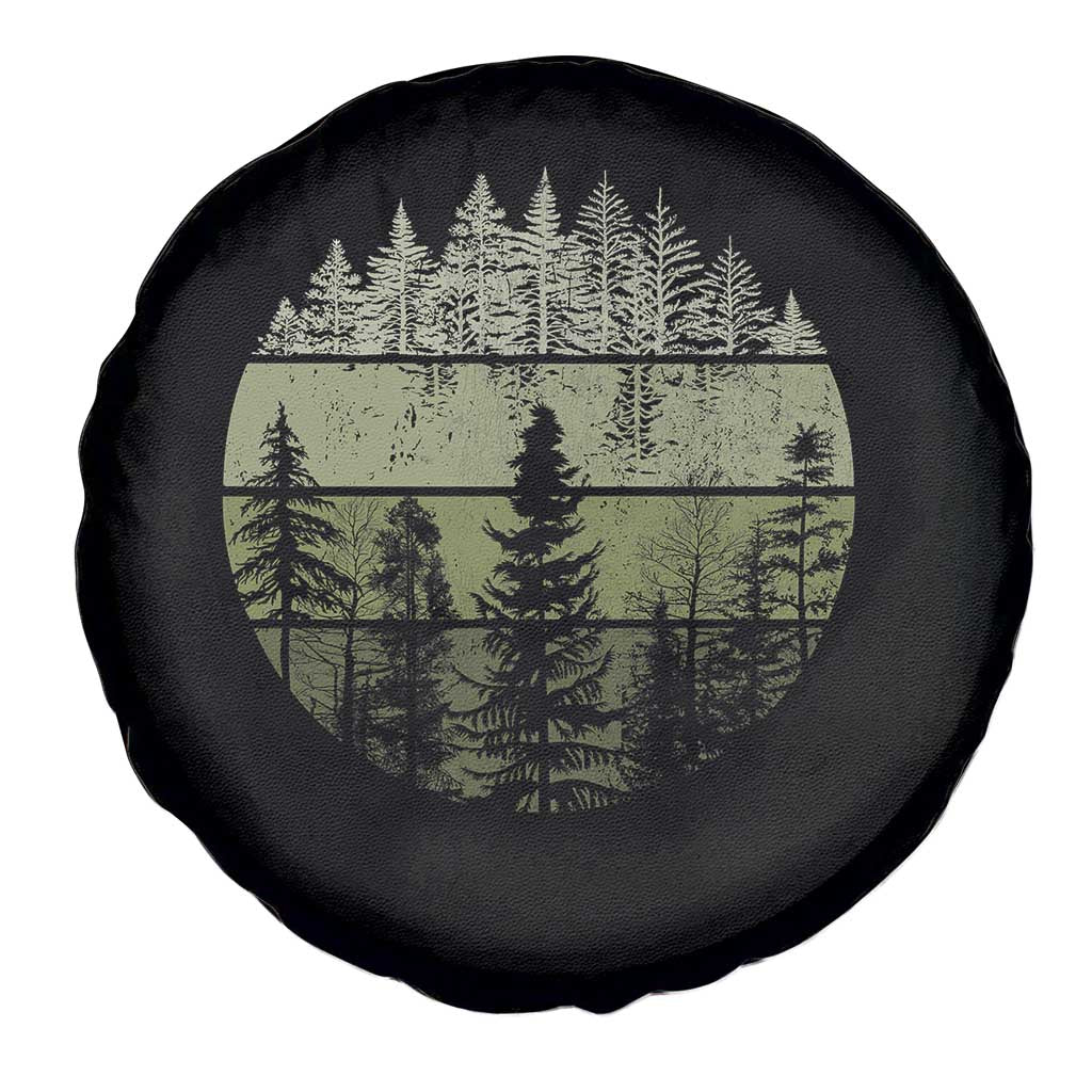 Retro Forest Trees Outdoors Nature Spare Tire Cover Vintage Wildlife TS10 Print Your Wear