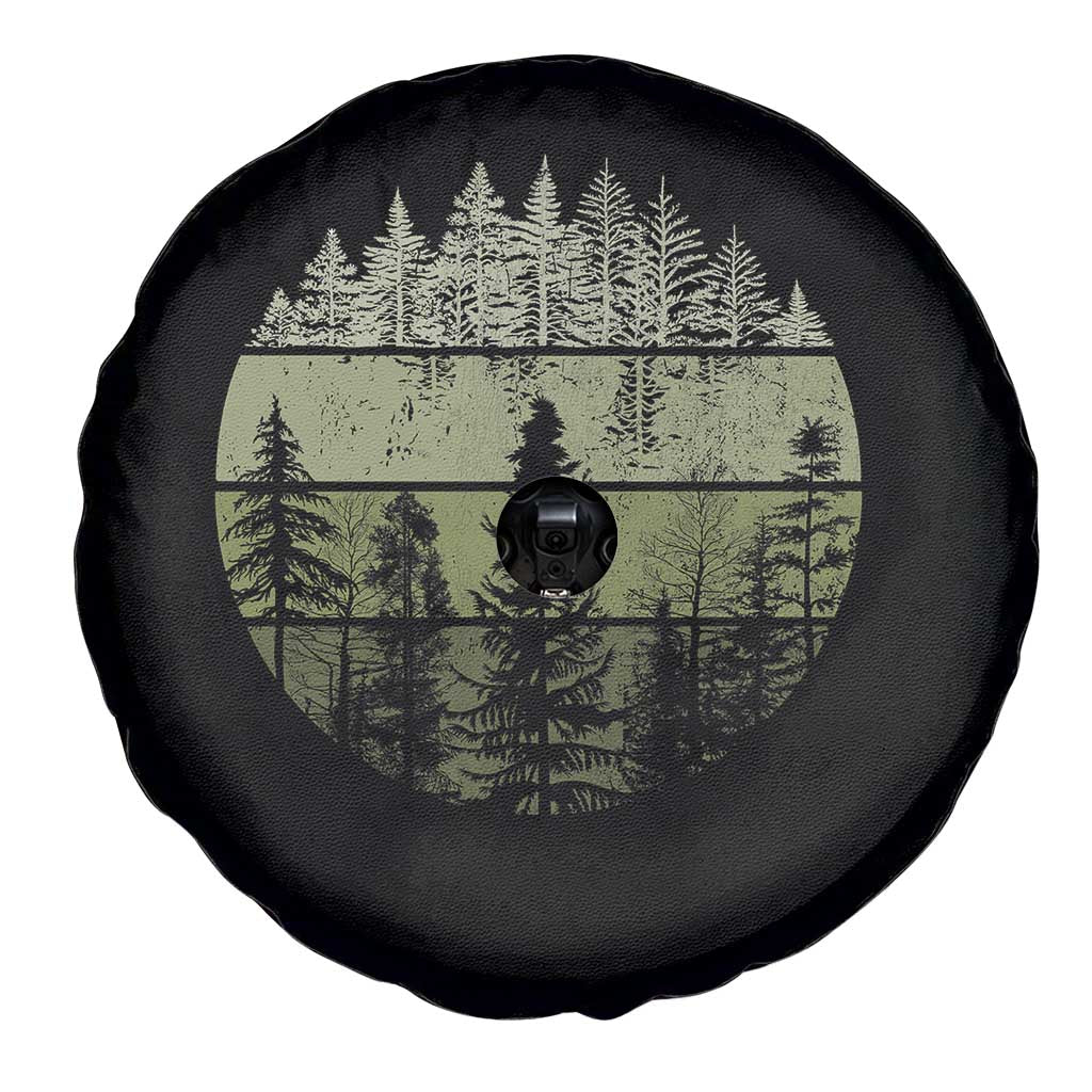 Retro Forest Trees Outdoors Nature Spare Tire Cover Vintage Wildlife TS10 Print Your Wear