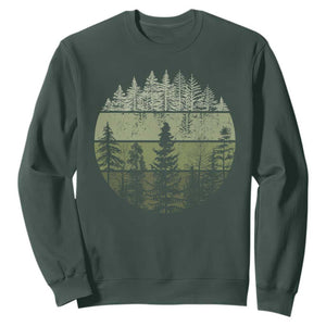 Retro Forest Trees Outdoors Nature Sweatshirt Vintage Wildlife TS10 Dark Forest Green Print Your Wear