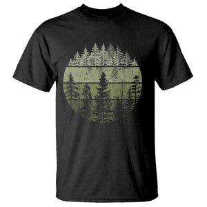 Retro Forest Trees Outdoors T Shirt - Vintage Wildlife Nature Lover Tee TS10 Black Print Your Wear