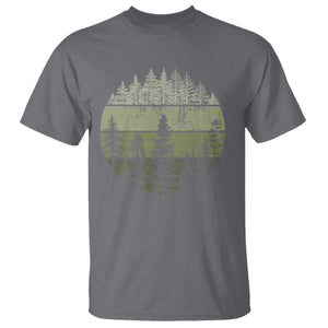 Retro Forest Trees Outdoors T Shirt - Vintage Wildlife Nature Lover Tee TS10 Charcoal Print Your Wear