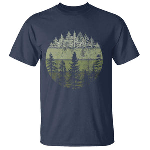 Retro Forest Trees Outdoors T Shirt - Vintage Wildlife Nature Lover Tee TS10 Navy Print Your Wear