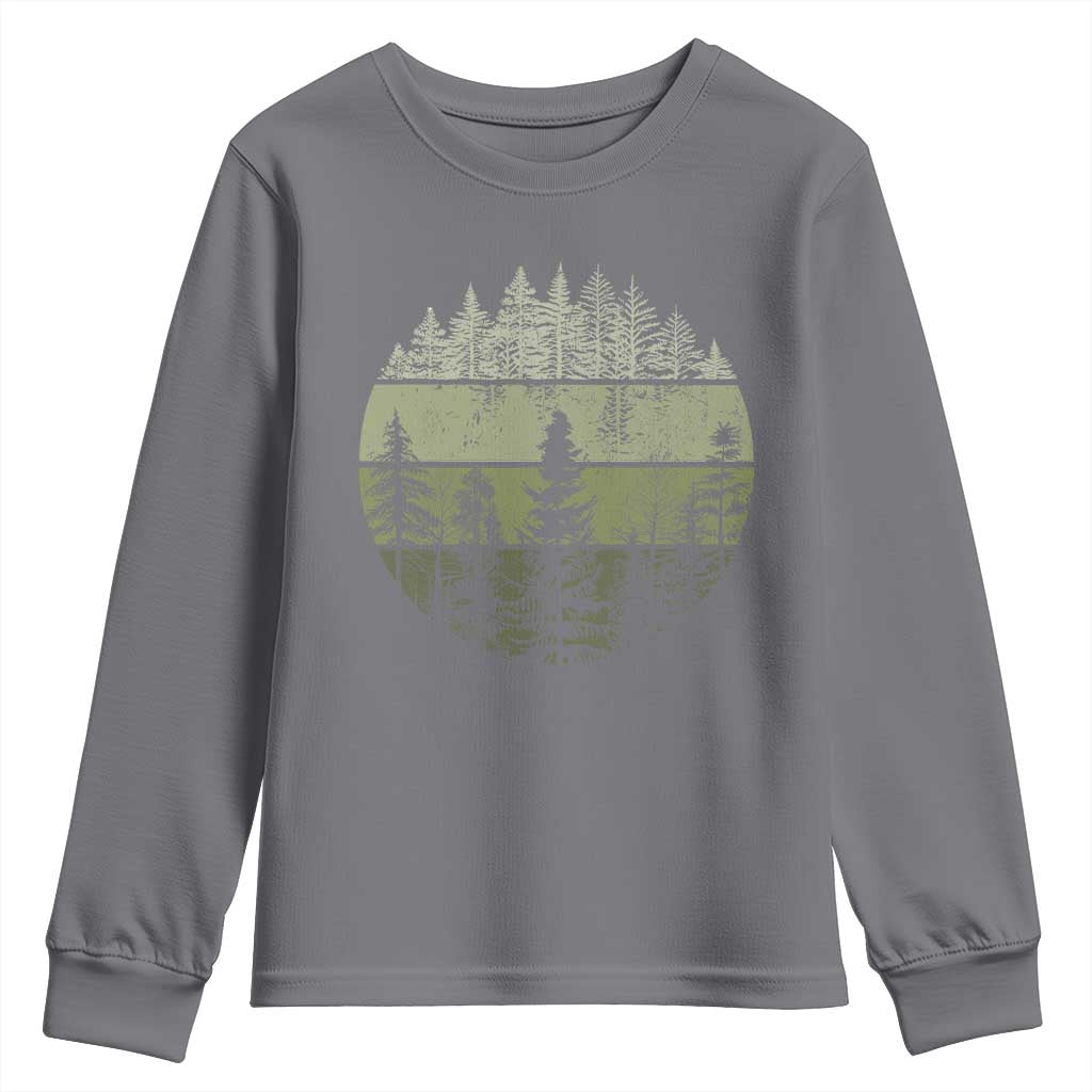 Retro Forest Trees Outdoors Nature Youth Sweatshirt Vintage Wildlife TS10 Charcoal Print Your Wear