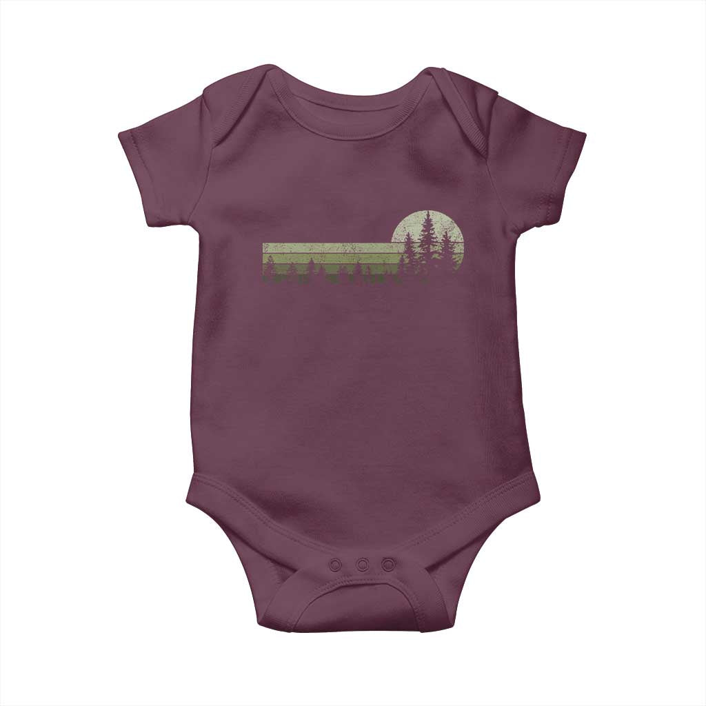 Trees Wildlife Nature Vintage Forest Baby Onesie TS10 Maroon Print Your Wear
