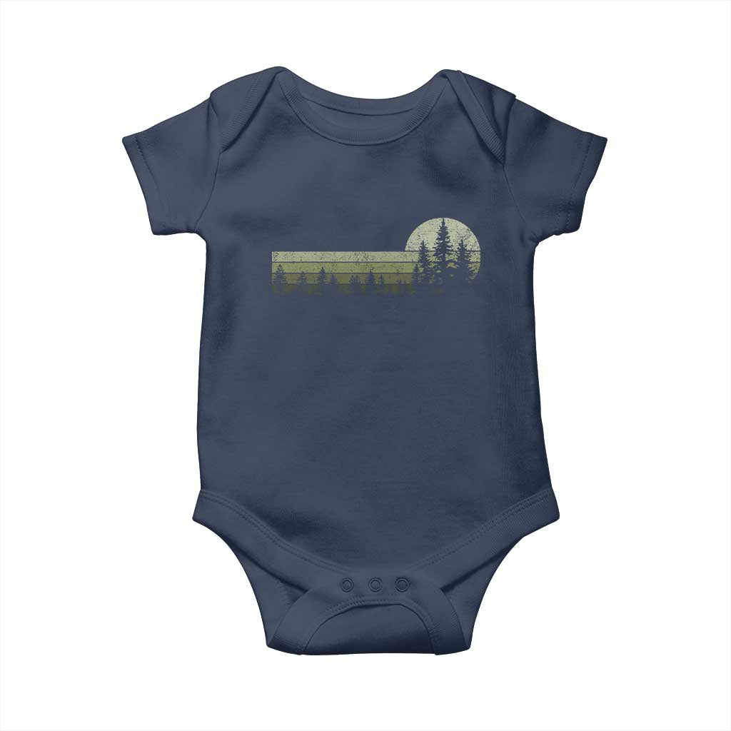 Trees Wildlife Nature Vintage Forest Baby Onesie TS10 Navy Print Your Wear