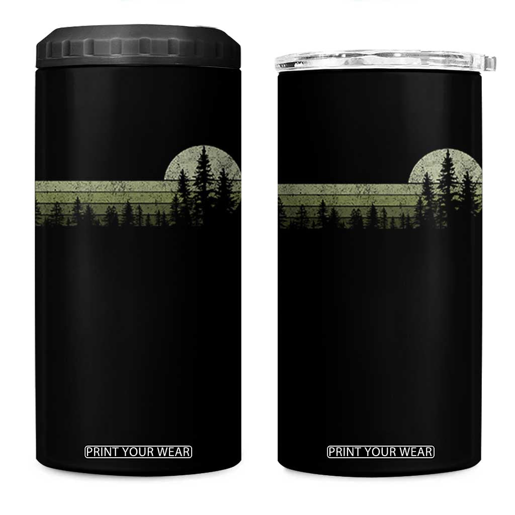 Trees Wildlife Nature Vintage Forest 4 in 1 Can Cooler Tumbler TS10 One Size: 16 oz Black Print Your Wear