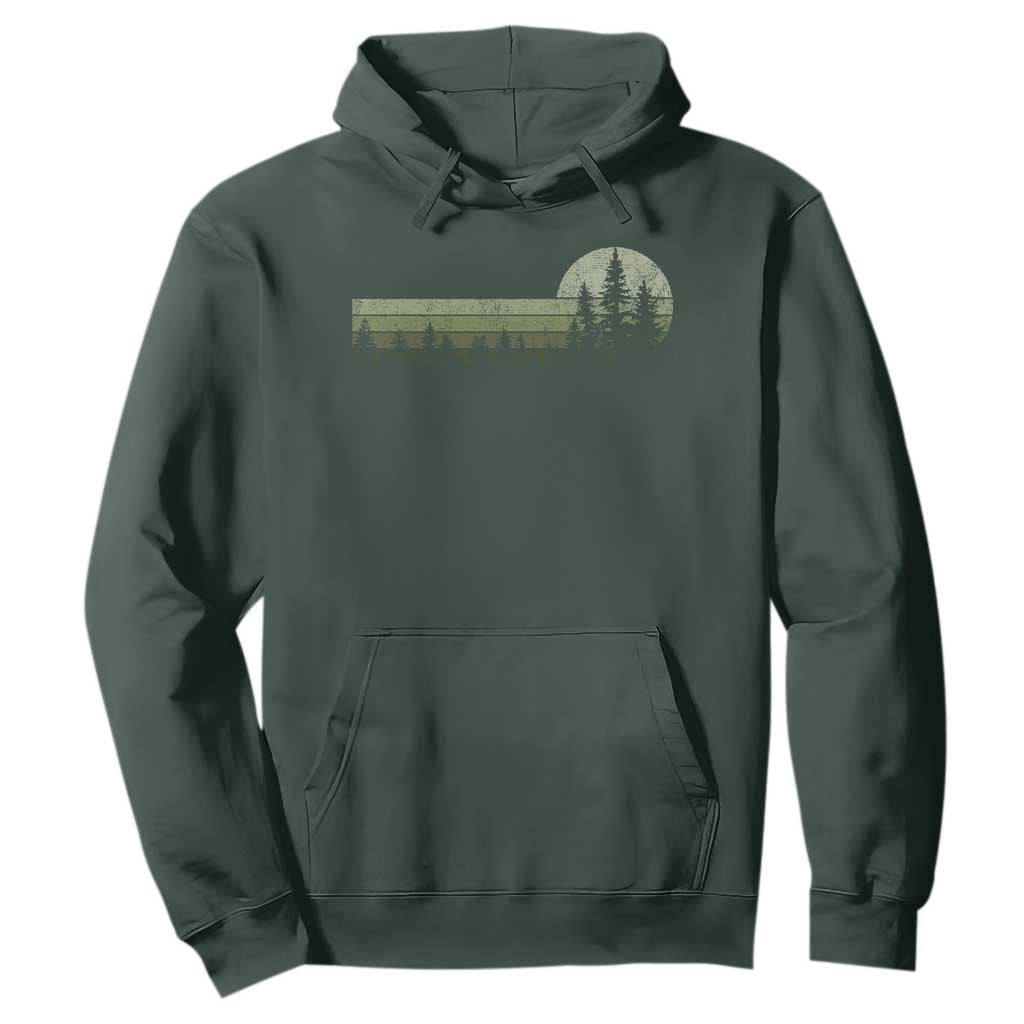 Trees Wildlife Nature Vintage Forest Hoodie TS10 Dark Forest Green Print Your Wear