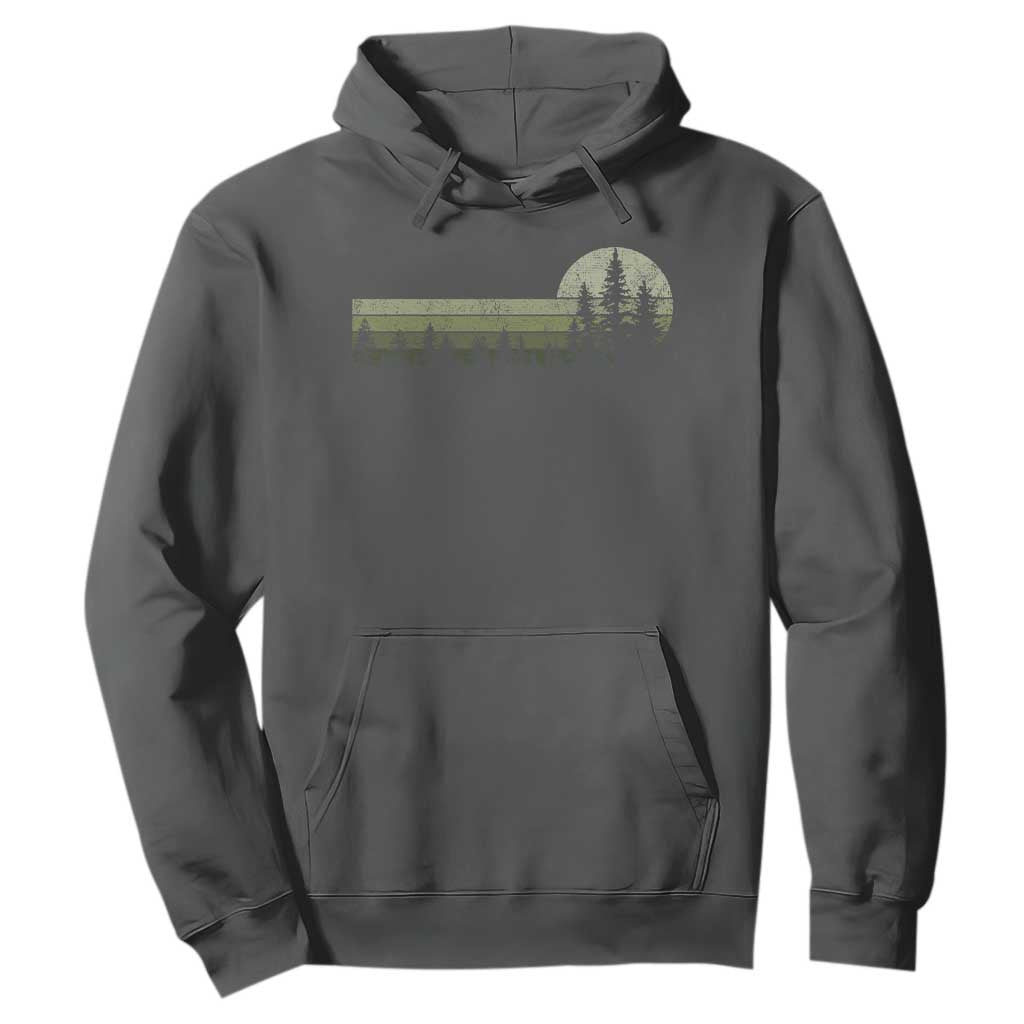 Trees Wildlife Nature Vintage Forest Hoodie TS10 Dark Heather Print Your Wear