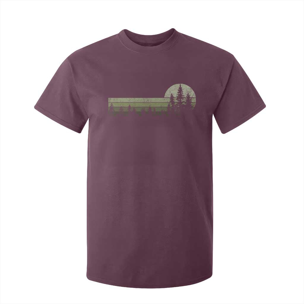 Trees Wildlife Nature Vintage Forest T Shirt For Kid TS10 Maroon Print Your Wear