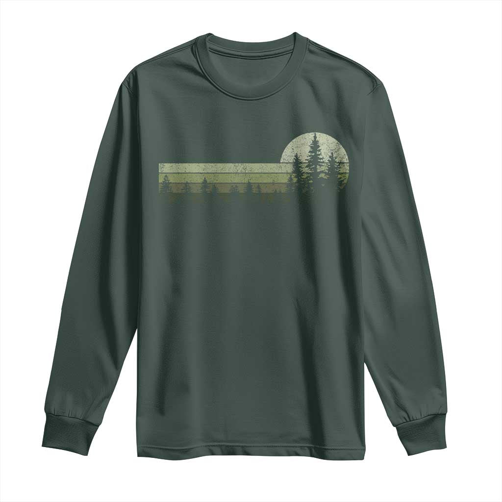 Trees Wildlife Nature Vintage Forest Long Sleeve Shirt TS10 Dark Forest Green Print Your Wear